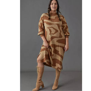 New Anthropologie  DOLAN Charlize Sweater Midi Dress $168 PLUS 2X Giraffe Print